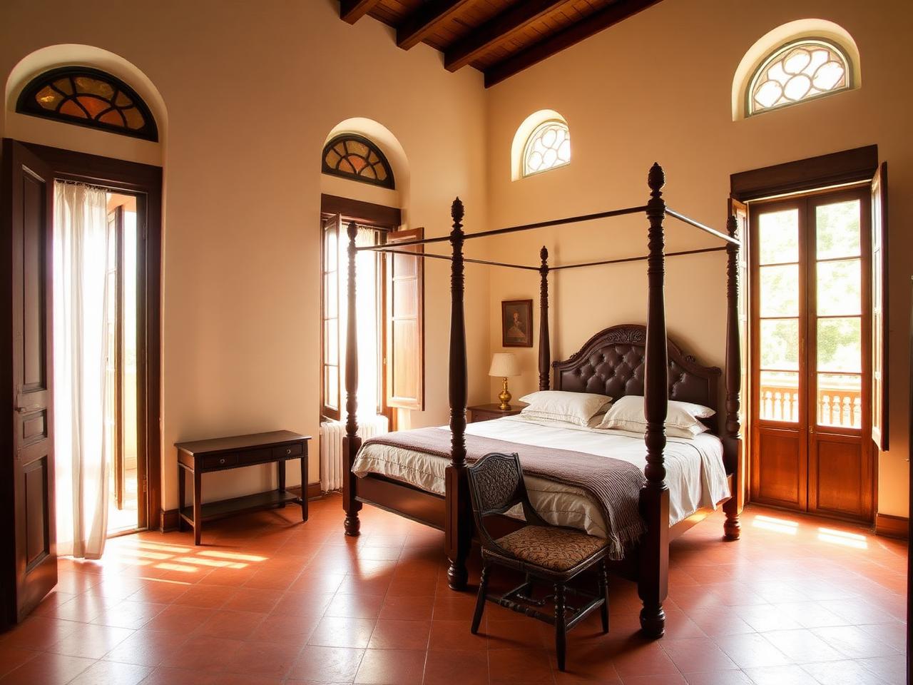 Canopy bedroom in a Roma Norte flat in Mexico City